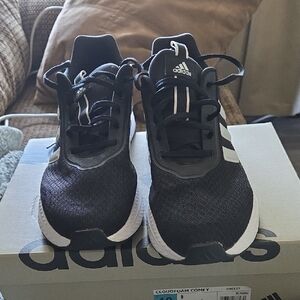 Adidas Cloudfoam Black and White Running Shoes